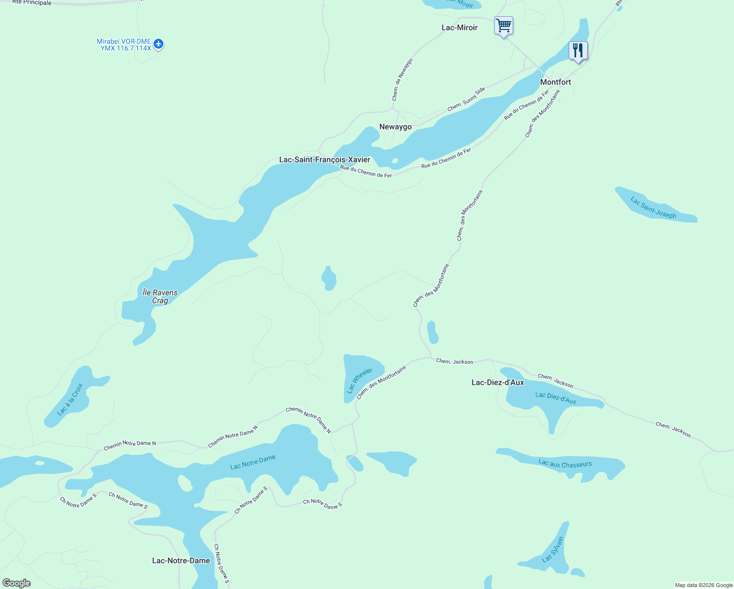 map of restaurants, bars, coffee shops, grocery stores, and more near 58 Chemin du Lac-Thurson in Laurentides