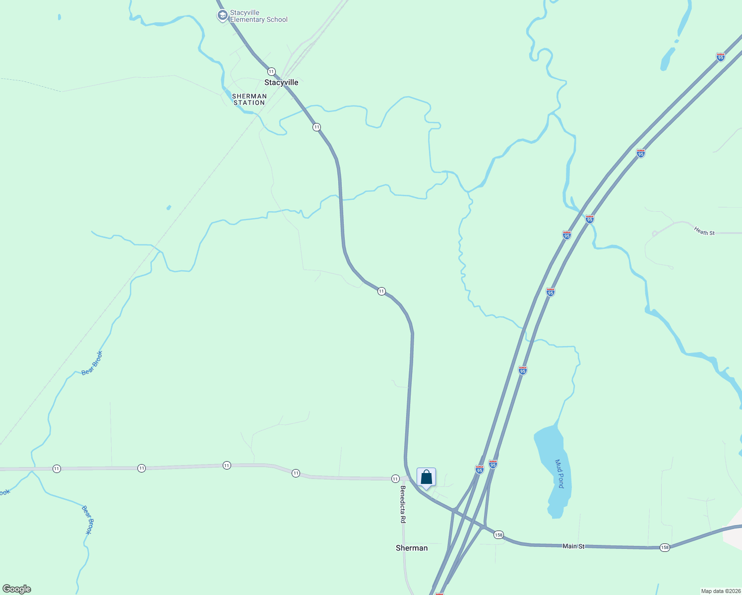 map of restaurants, bars, coffee shops, grocery stores, and more near 184 Station Road in Sherman