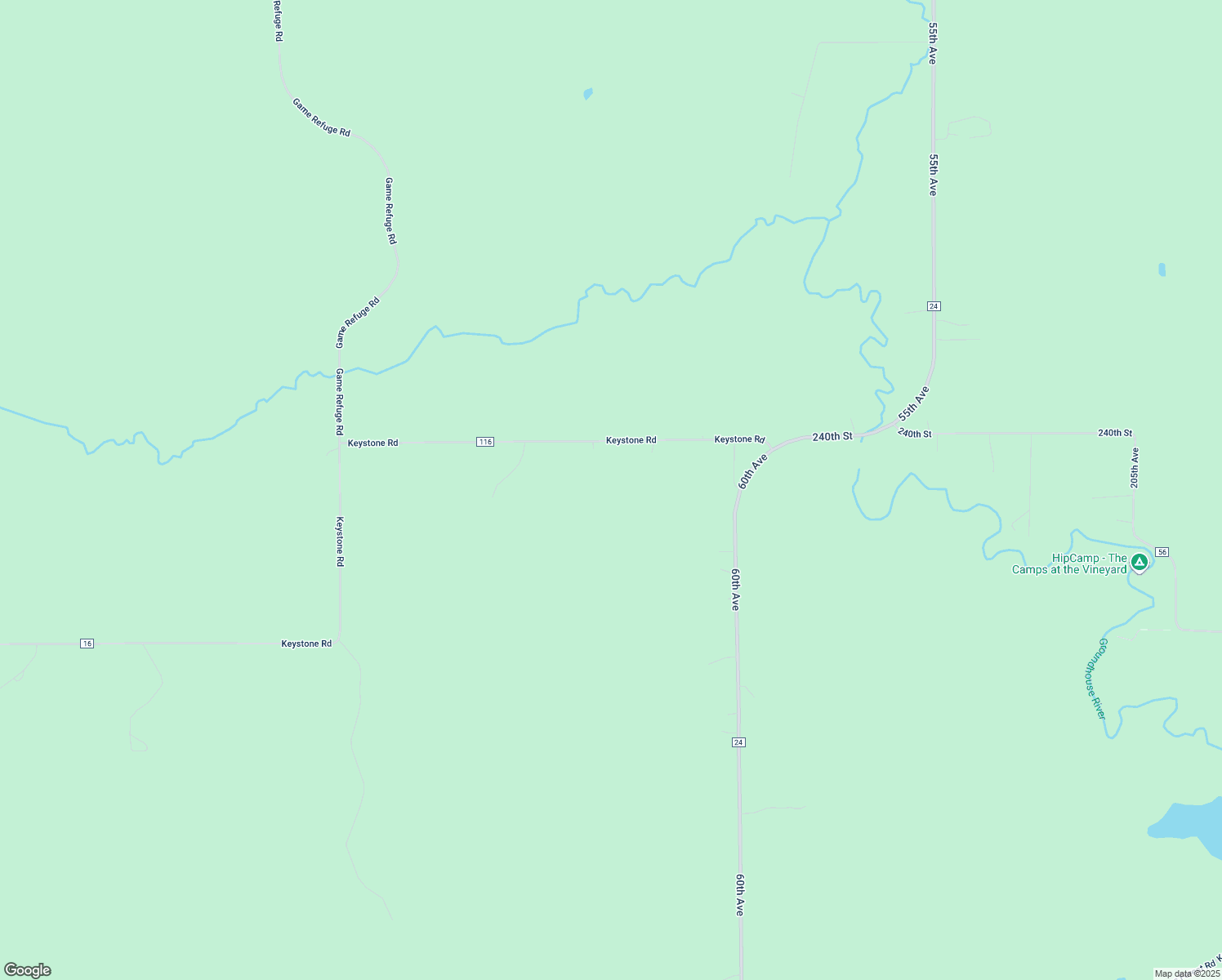 map of restaurants, bars, coffee shops, grocery stores, and more near 6343 Keystone Road in Milaca