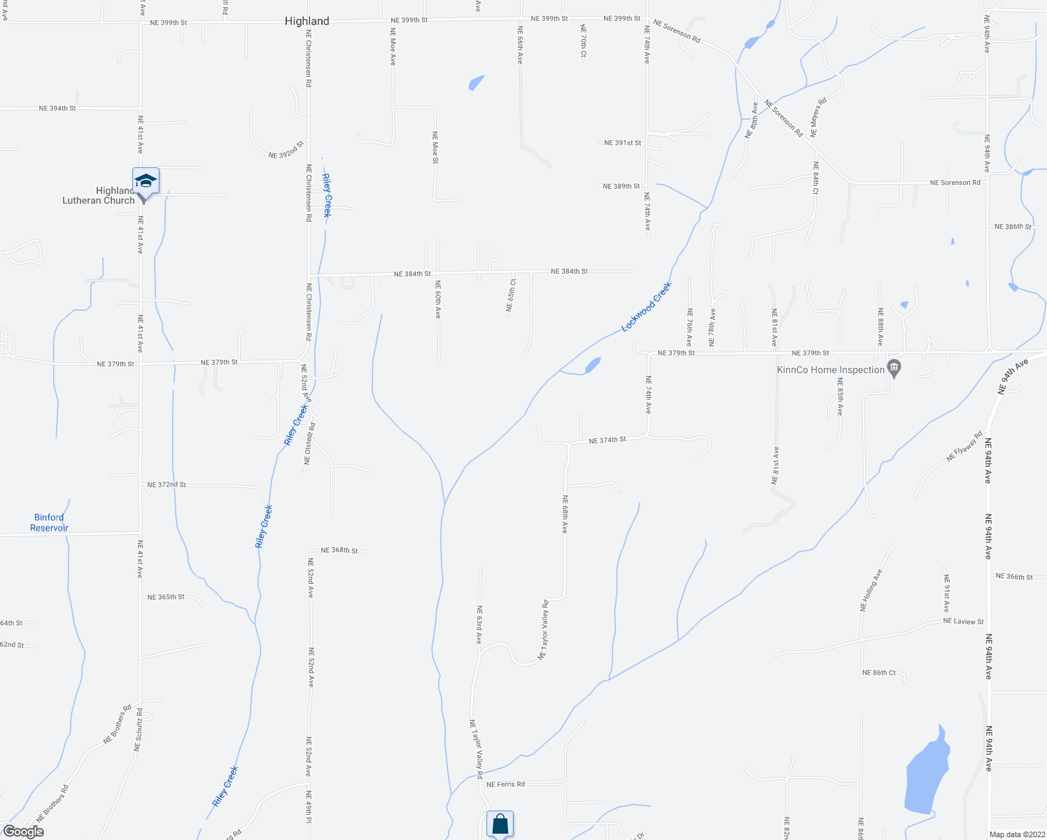 map of restaurants, bars, coffee shops, grocery stores, and more near 6900 Northeast 374th Street in La Center