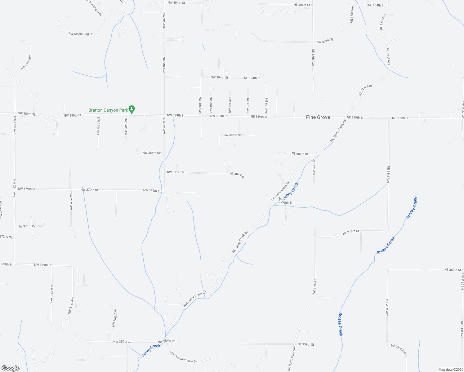 map of restaurants, bars, coffee shops, grocery stores, and more near 107 Northeast 381st Street in La Center