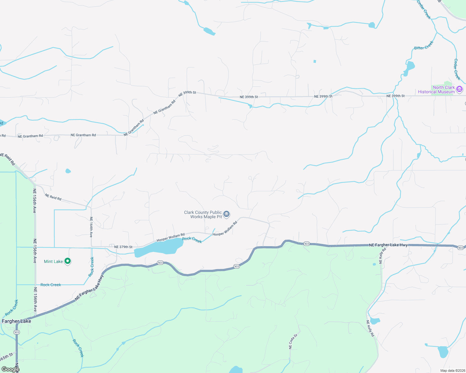 map of restaurants, bars, coffee shops, grocery stores, and more near 18020 Northeast 384th Street in Amboy