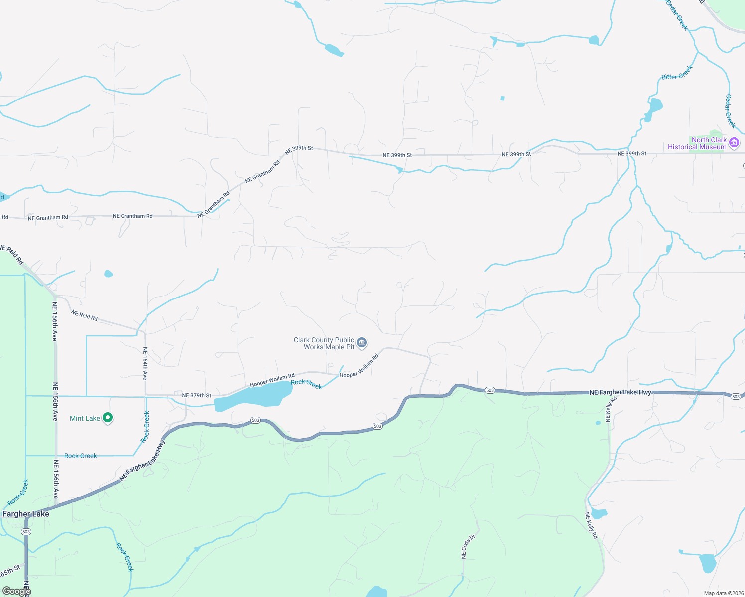 map of restaurants, bars, coffee shops, grocery stores, and more near 18020 Northeast 384th Street in Amboy