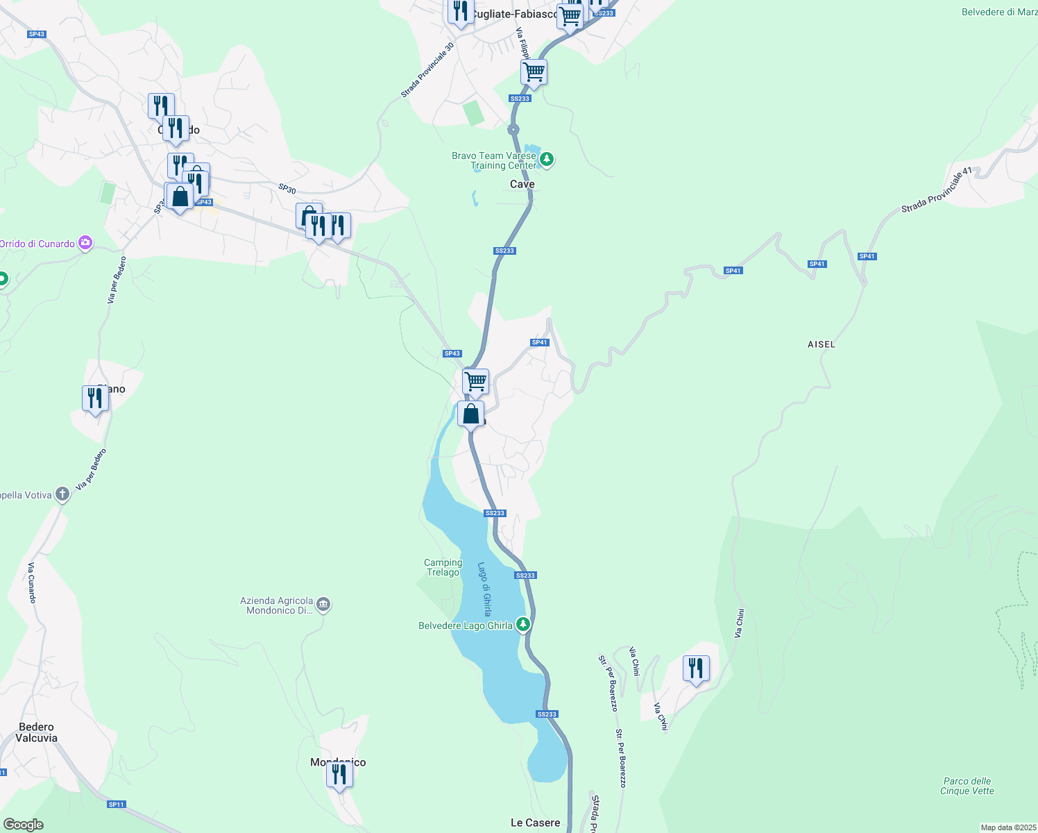 map of restaurants, bars, coffee shops, grocery stores, and more near 8 Via Sentiero Gerizzo in Ghirla