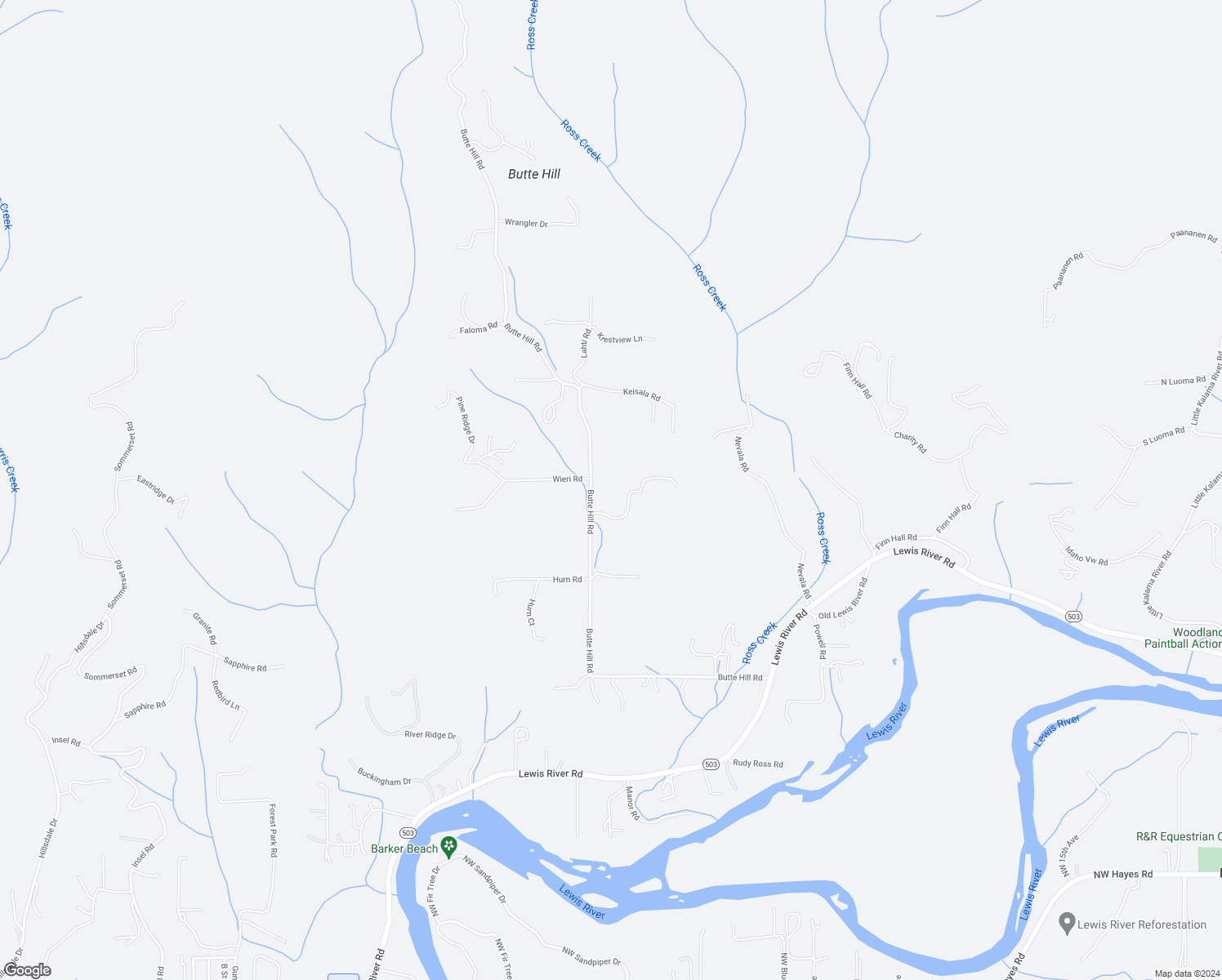 map of restaurants, bars, coffee shops, grocery stores, and more near 624 Butte Hill Road in Woodland