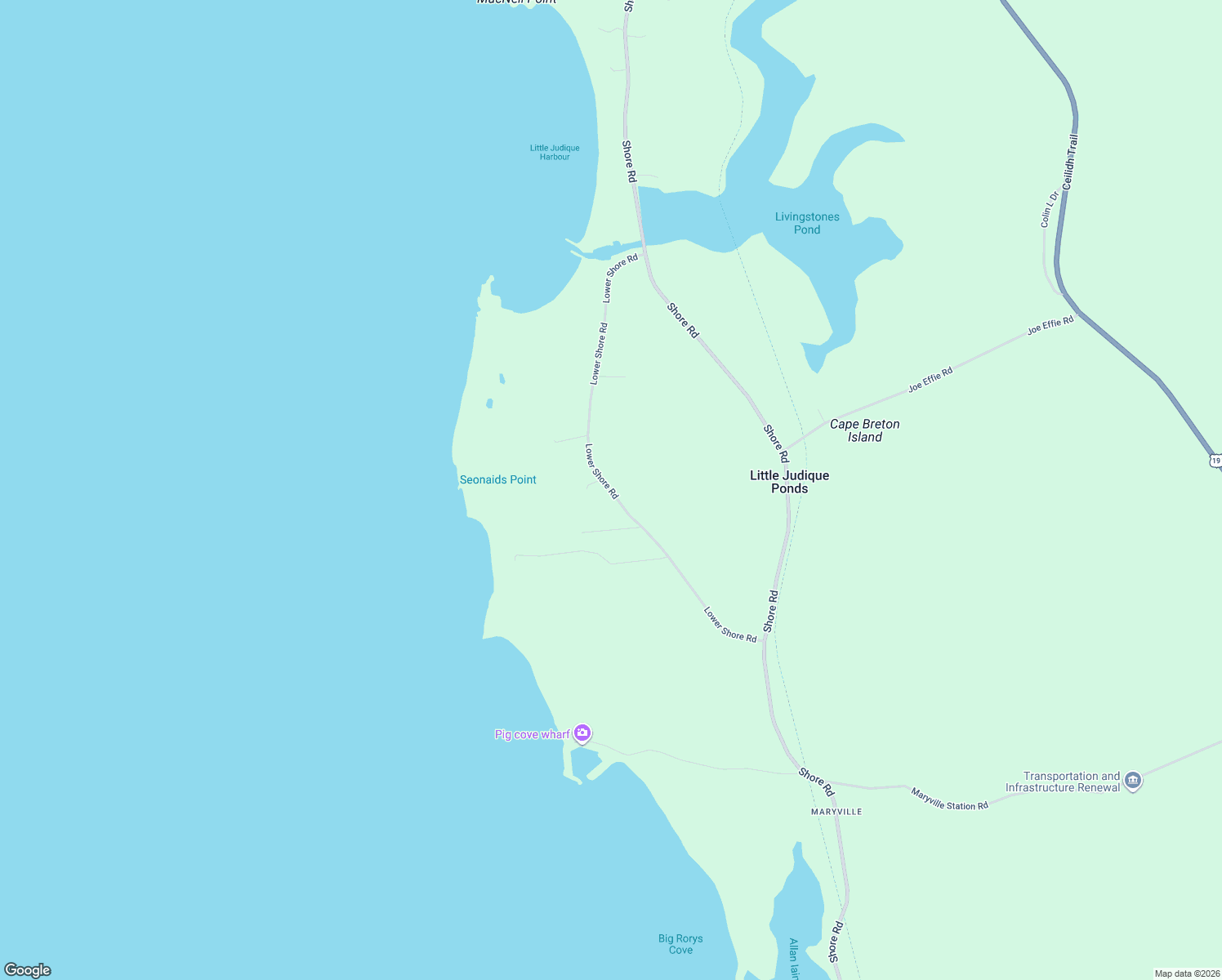 map of restaurants, bars, coffee shops, grocery stores, and more near 219-245 Lower Shore Road in Port Hood