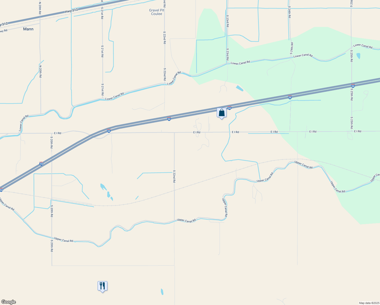 map of restaurants, bars, coffee shops, grocery stores, and more near 2232 East I Road in Ballantine