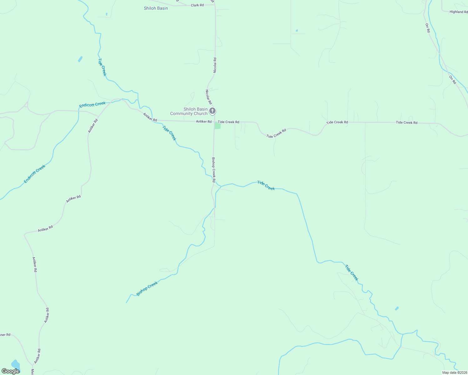 map of restaurants, bars, coffee shops, grocery stores, and more near Bishop Creek Road in Columbia County