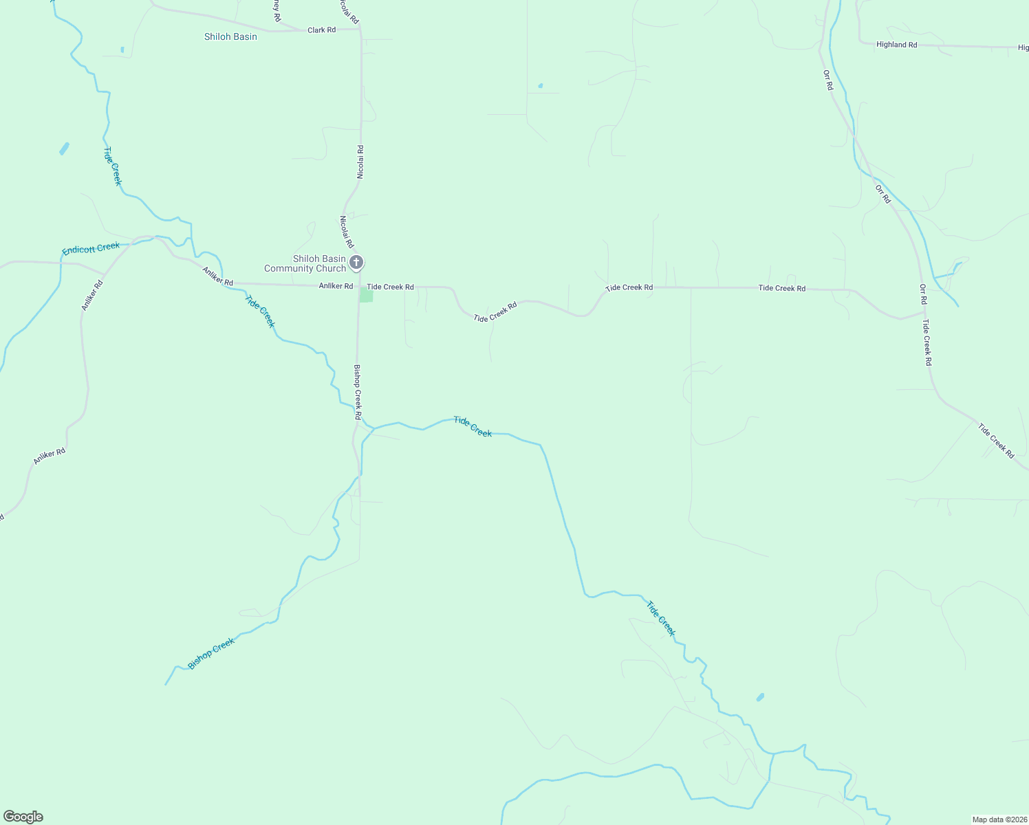 map of restaurants, bars, coffee shops, grocery stores, and more near Tide Creek Road in Rainier