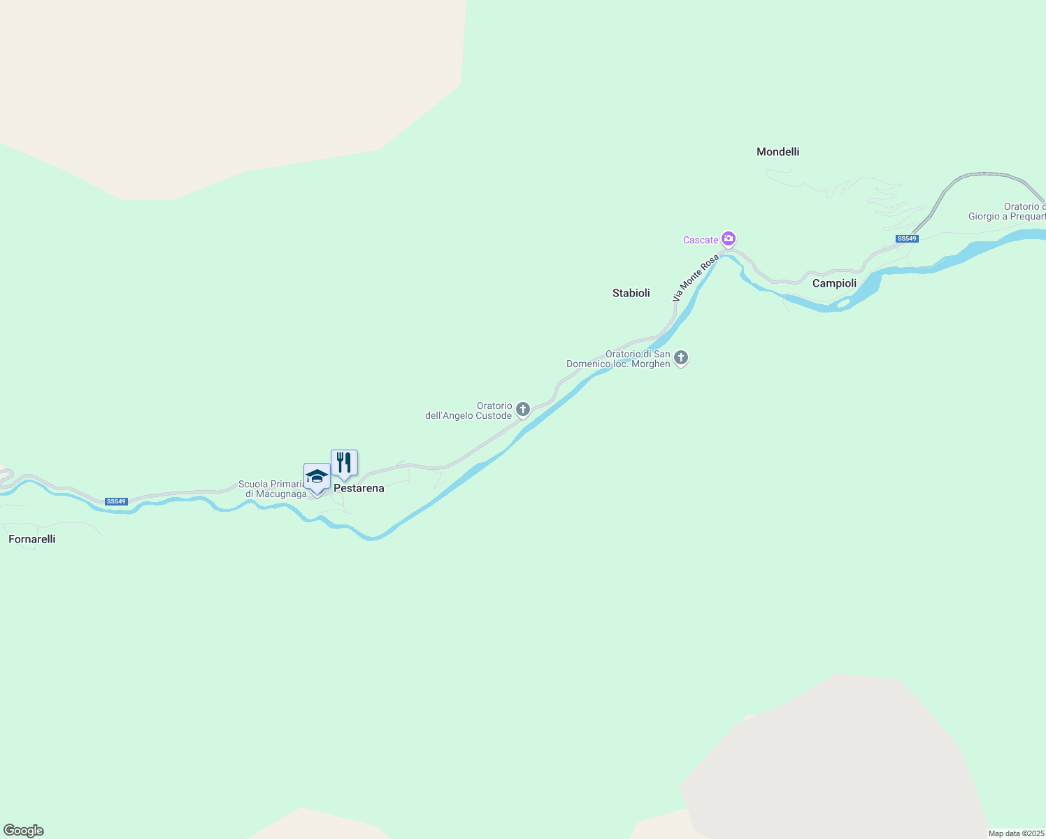 map of restaurants, bars, coffee shops, grocery stores, and more near 504 Via Monte Rosa in Provincia del Verbano-Cusio-Ossola