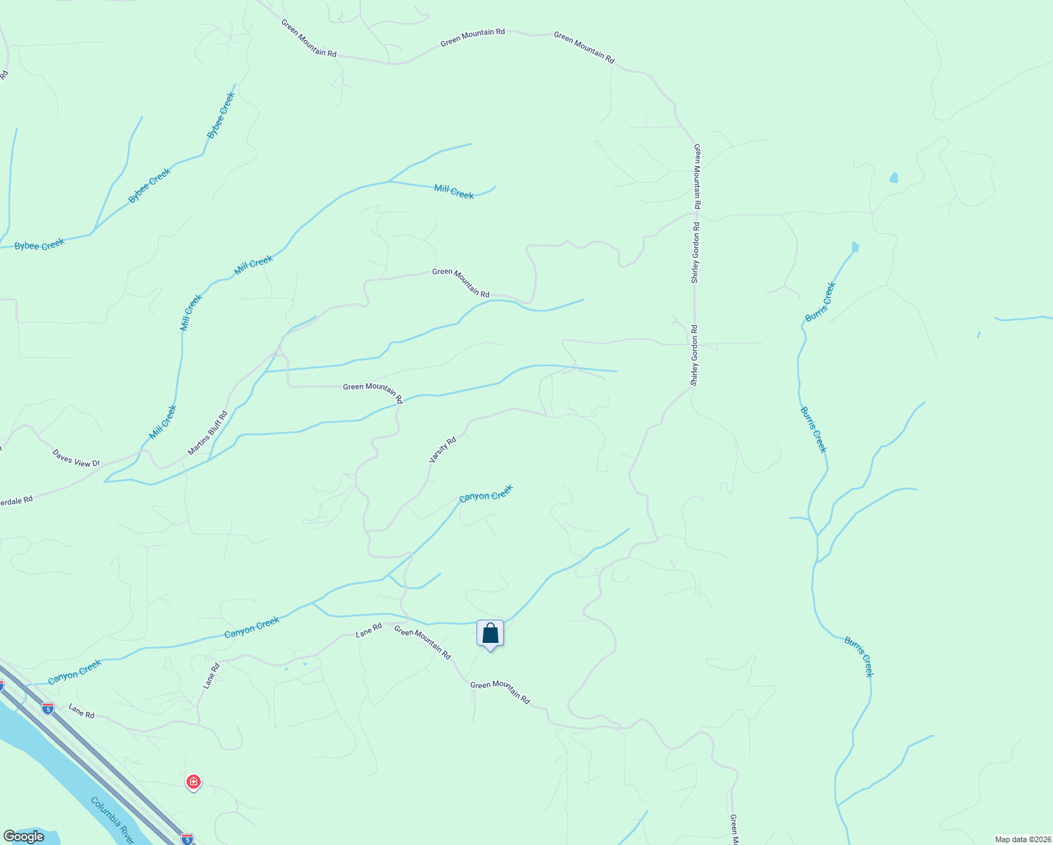 map of restaurants, bars, coffee shops, grocery stores, and more near 656 Varsity Road in Kalama