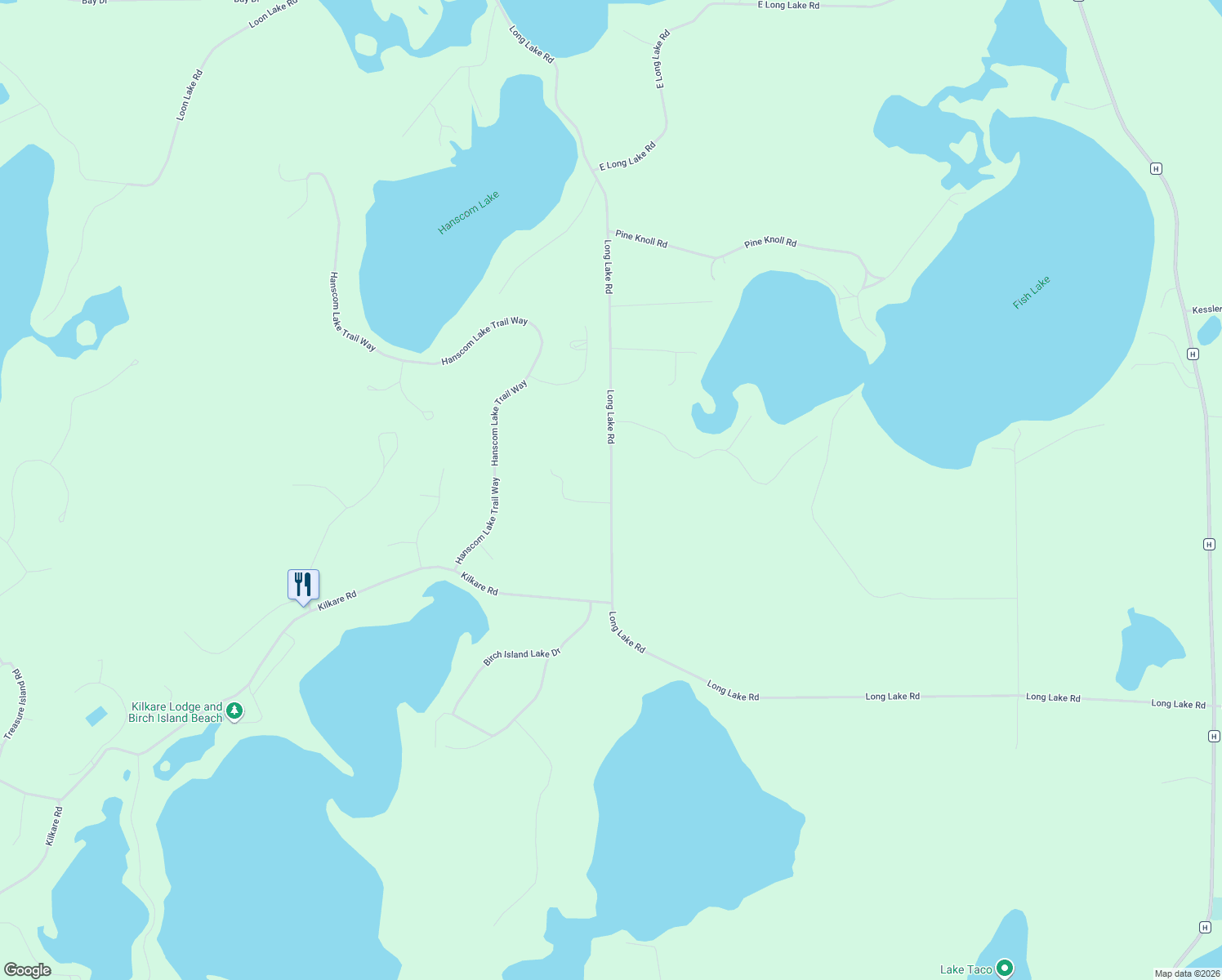 map of restaurants, bars, coffee shops, grocery stores, and more near 29003 Long Lake Road in Danbury