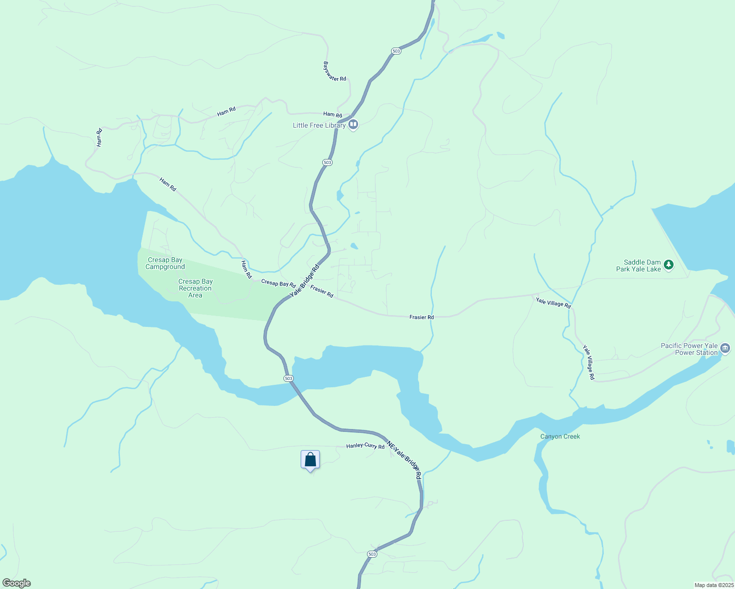 map of restaurants, bars, coffee shops, grocery stores, and more near 189 Frasier Road in Amboy