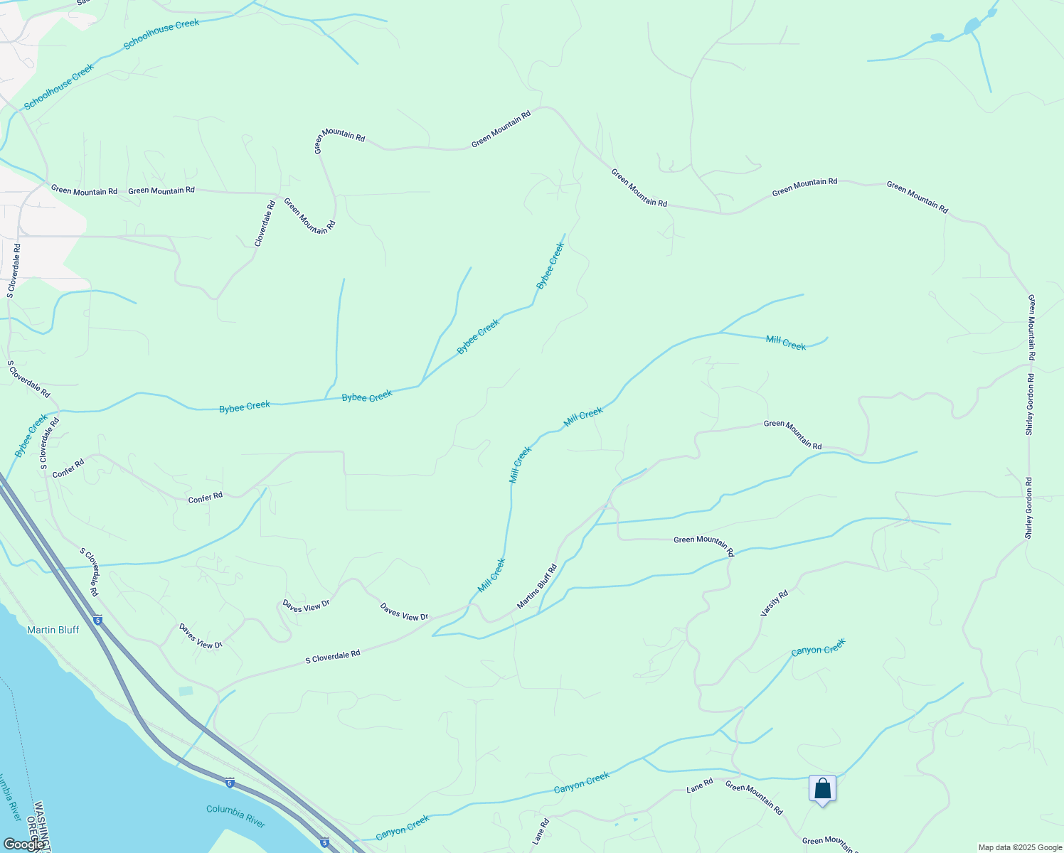 map of restaurants, bars, coffee shops, grocery stores, and more near 903 Confer Road in Kalama