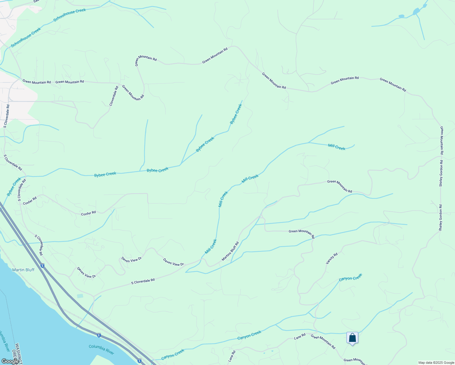 map of restaurants, bars, coffee shops, grocery stores, and more near 903 Confer Road in Kalama