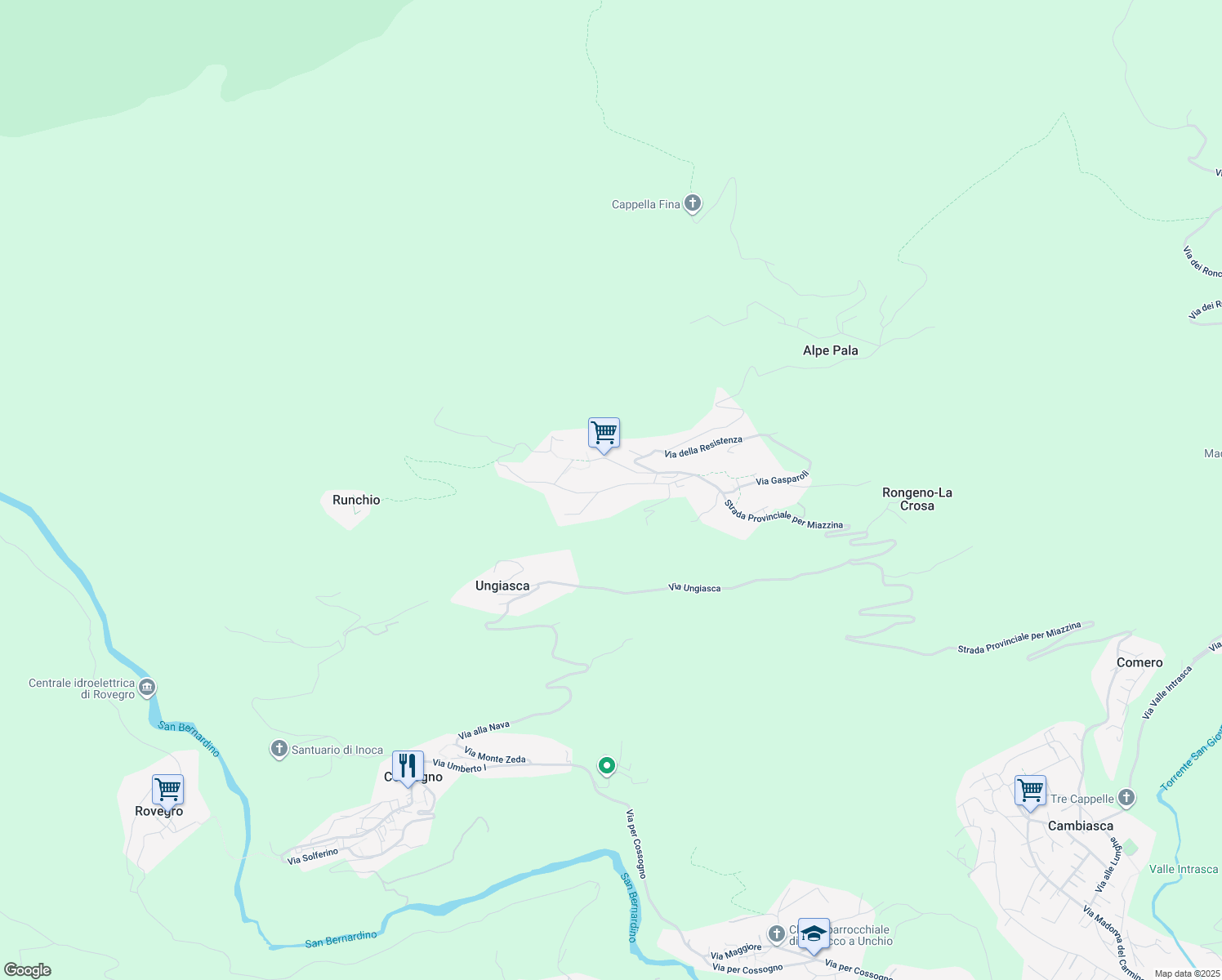 map of restaurants, bars, coffee shops, grocery stores, and more near 5 Via Risorgimento in Miazzina