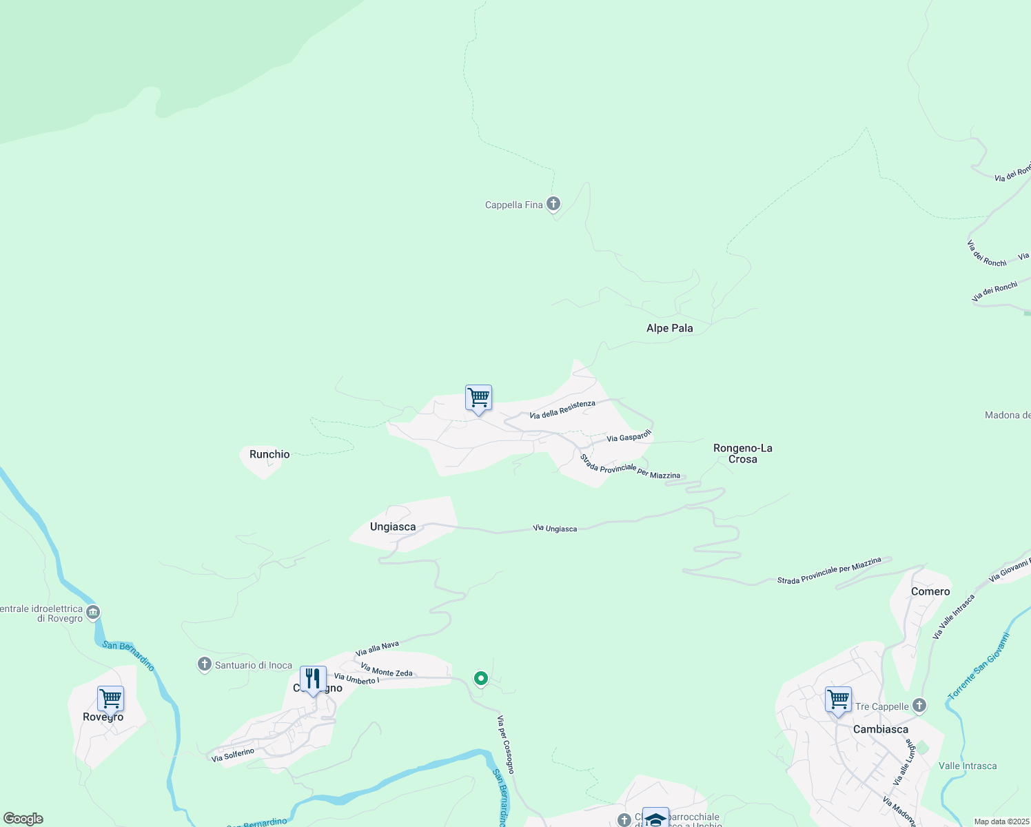 map of restaurants, bars, coffee shops, grocery stores, and more near 7 Via Alpe Pala in Miazzina