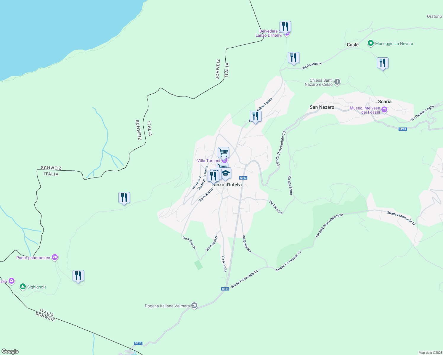 map of restaurants, bars, coffee shops, grocery stores, and more near in Lanzo d'Intelvi