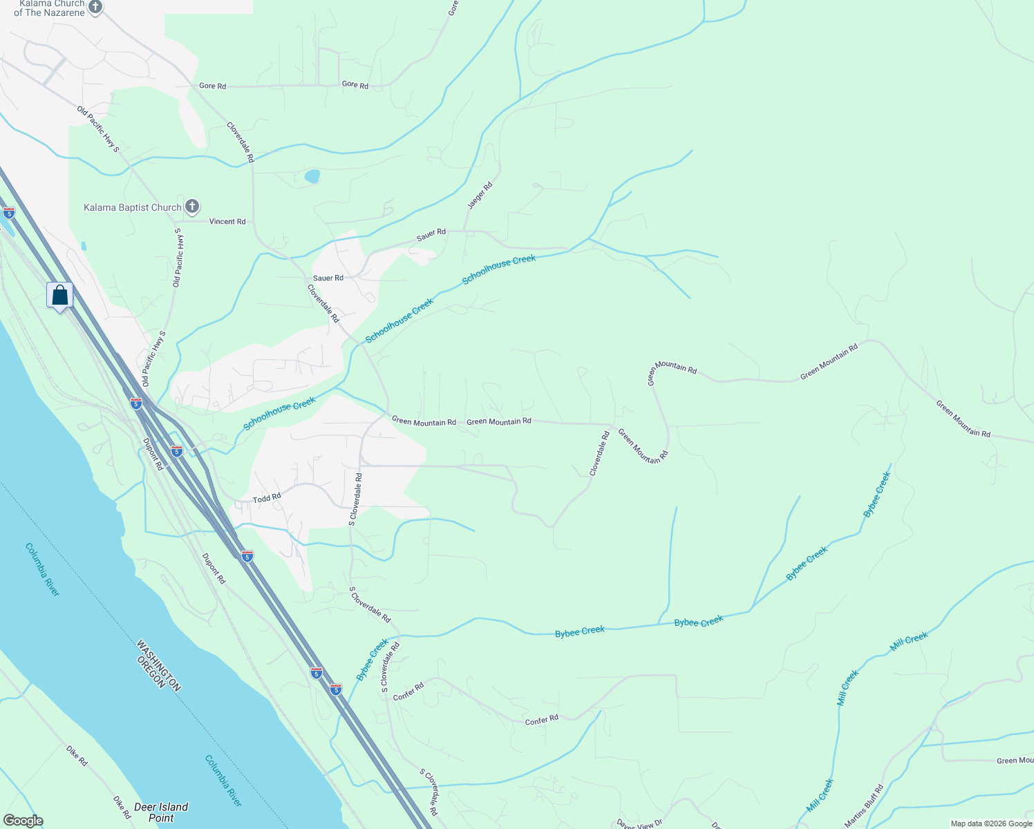 map of restaurants, bars, coffee shops, grocery stores, and more near 100 Nova Lane in Kalama