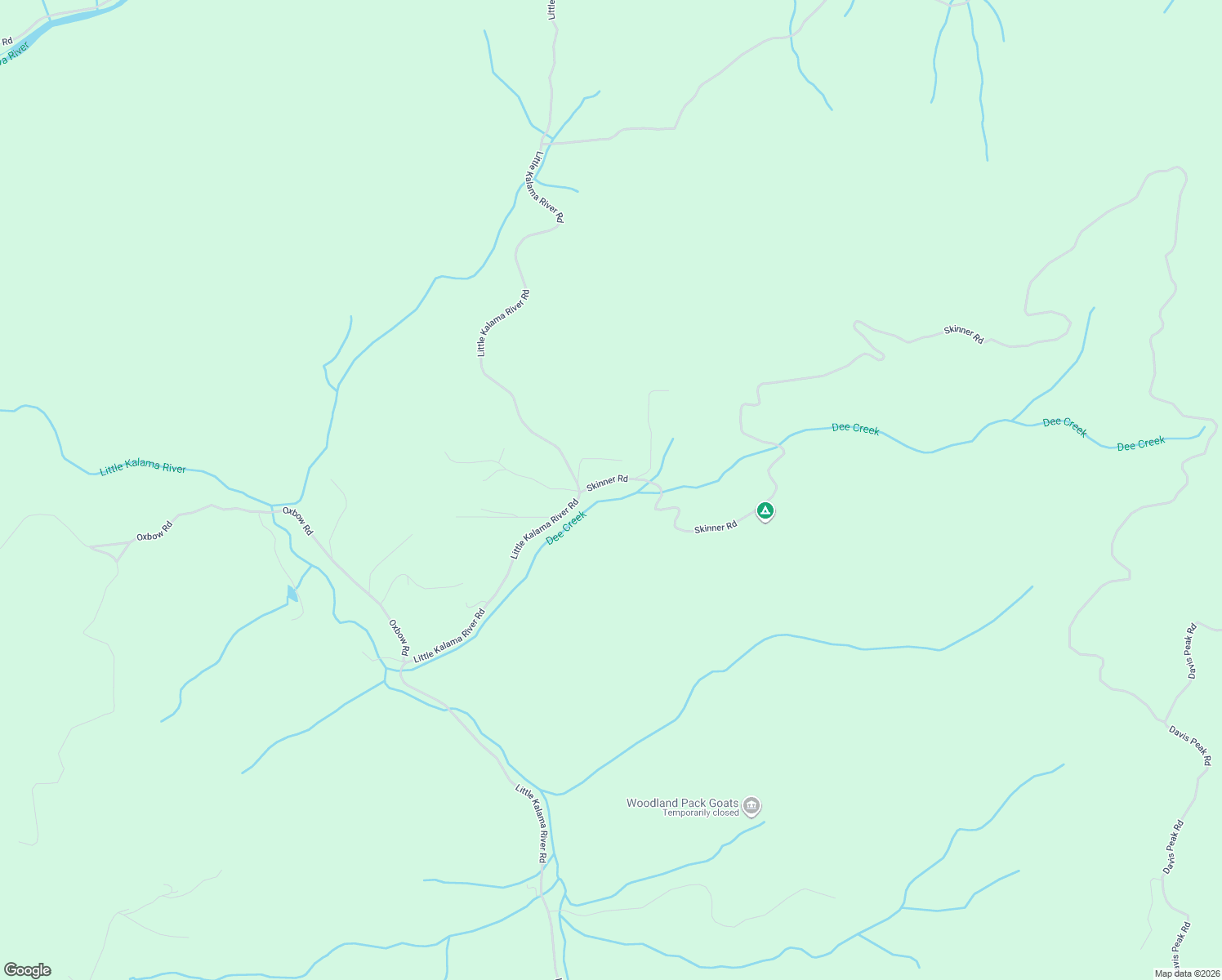 map of restaurants, bars, coffee shops, grocery stores, and more near 120 Skinner Road in Woodland