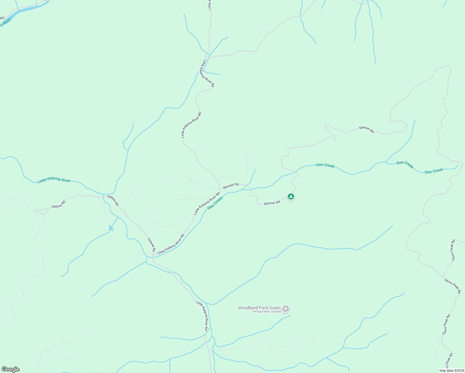 map of restaurants, bars, coffee shops, grocery stores, and more near 120 Skinner Road in Woodland