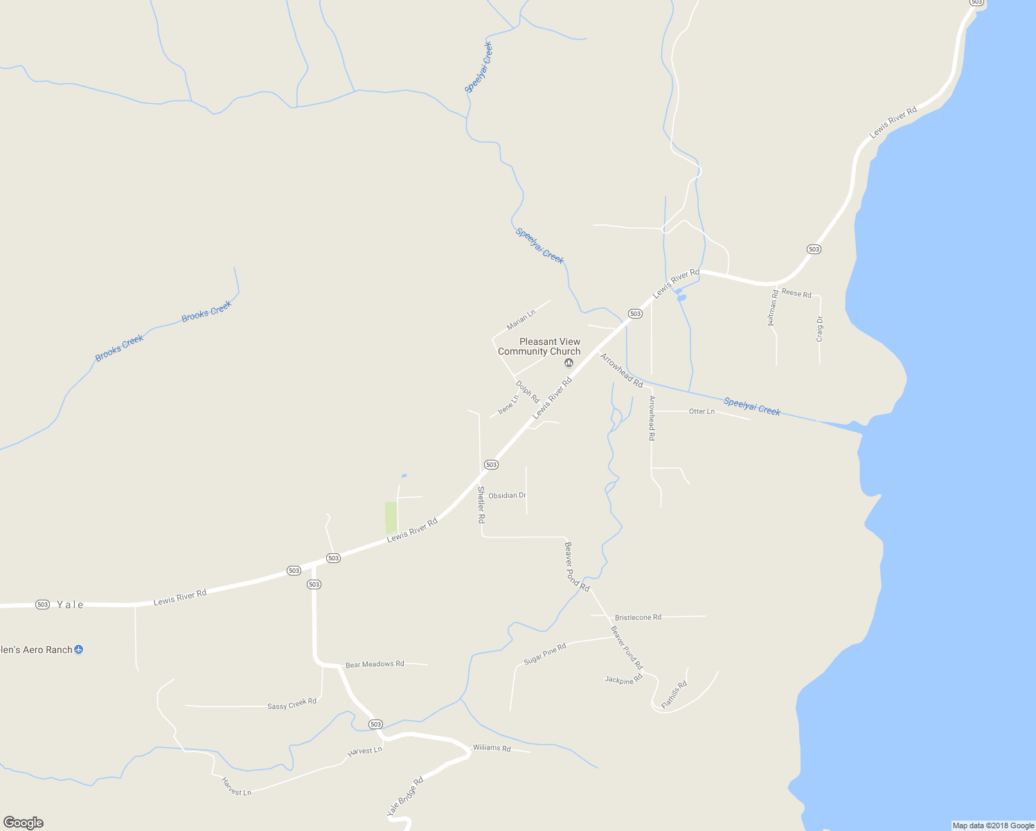 map of restaurants, bars, coffee shops, grocery stores, and more near 127 Irene Lane in Ariel