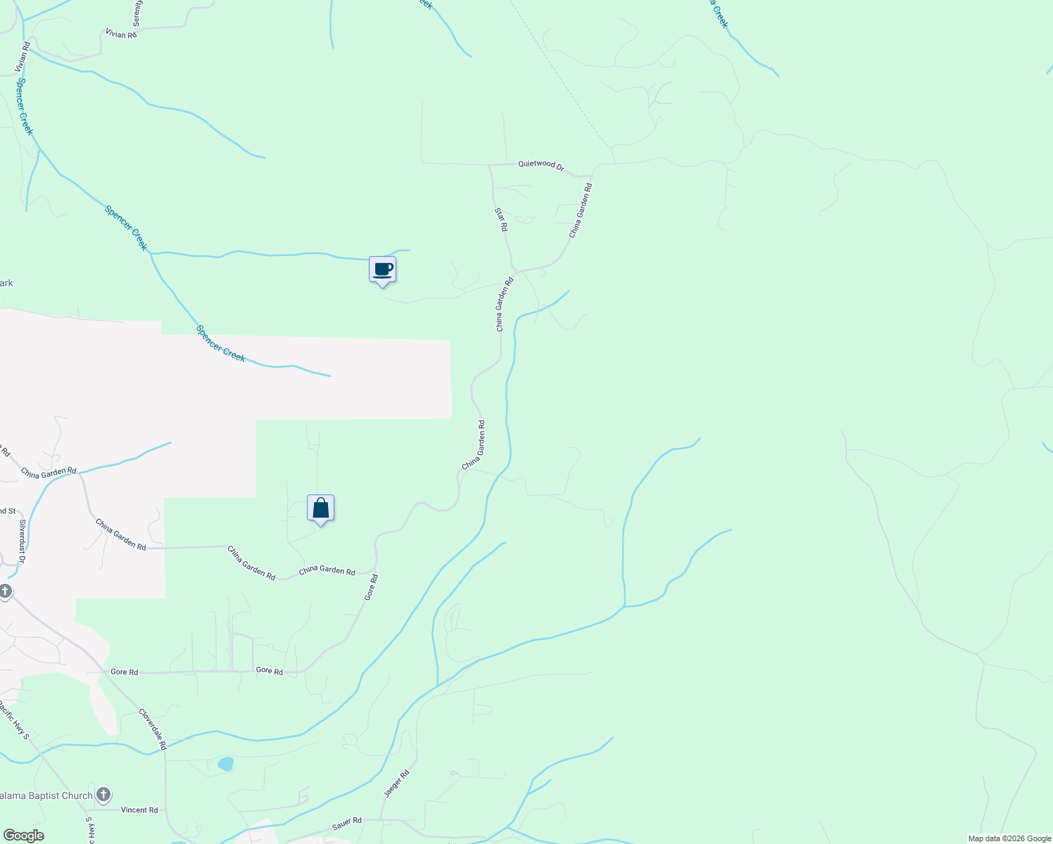 map of restaurants, bars, coffee shops, grocery stores, and more near 210 Corcoran Road in Kalama