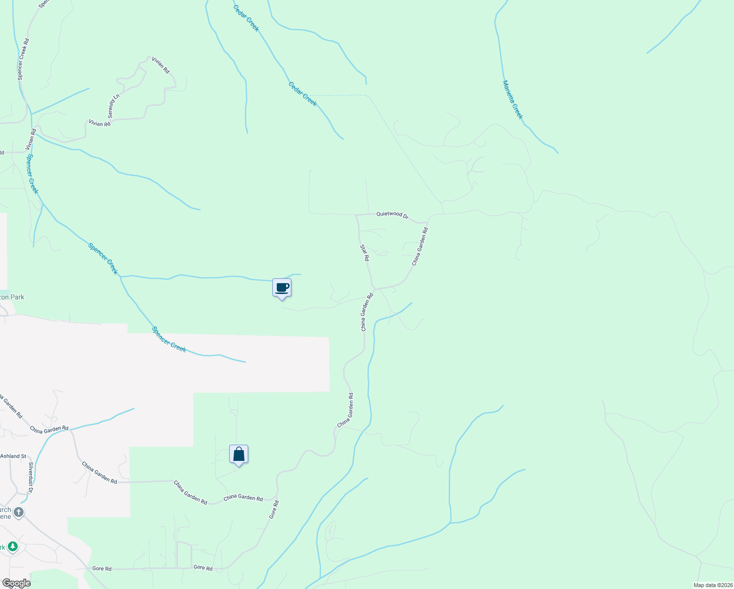 map of restaurants, bars, coffee shops, grocery stores, and more near 2011 China Garden Road in Kalama