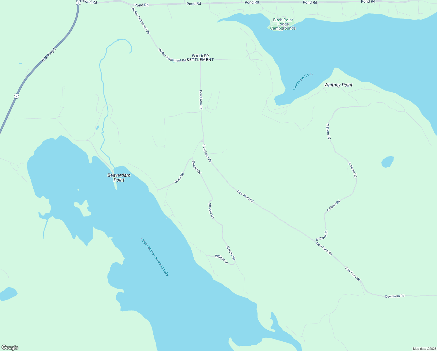 map of restaurants, bars, coffee shops, grocery stores, and more near Dow Farm Road in Island Falls
