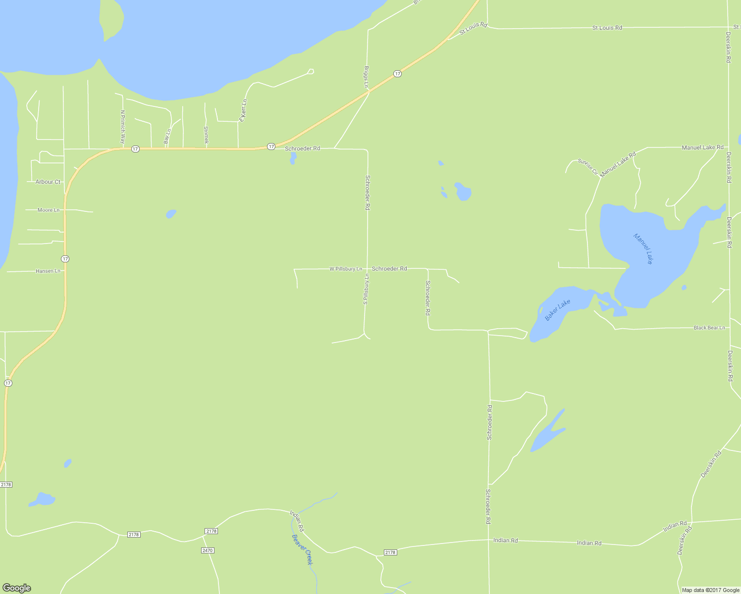 map of restaurants, bars, coffee shops, grocery stores, and more near 3688 South Pillsbury Lane in Phelps