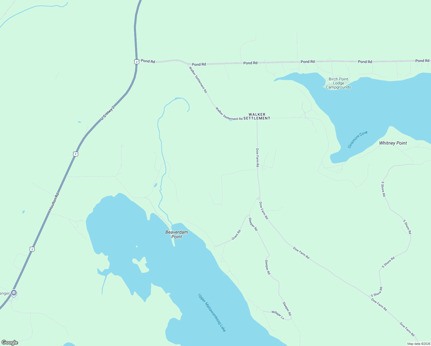 map of restaurants, bars, coffee shops, grocery stores, and more near 77 Granite Ridge Road West in Island Falls