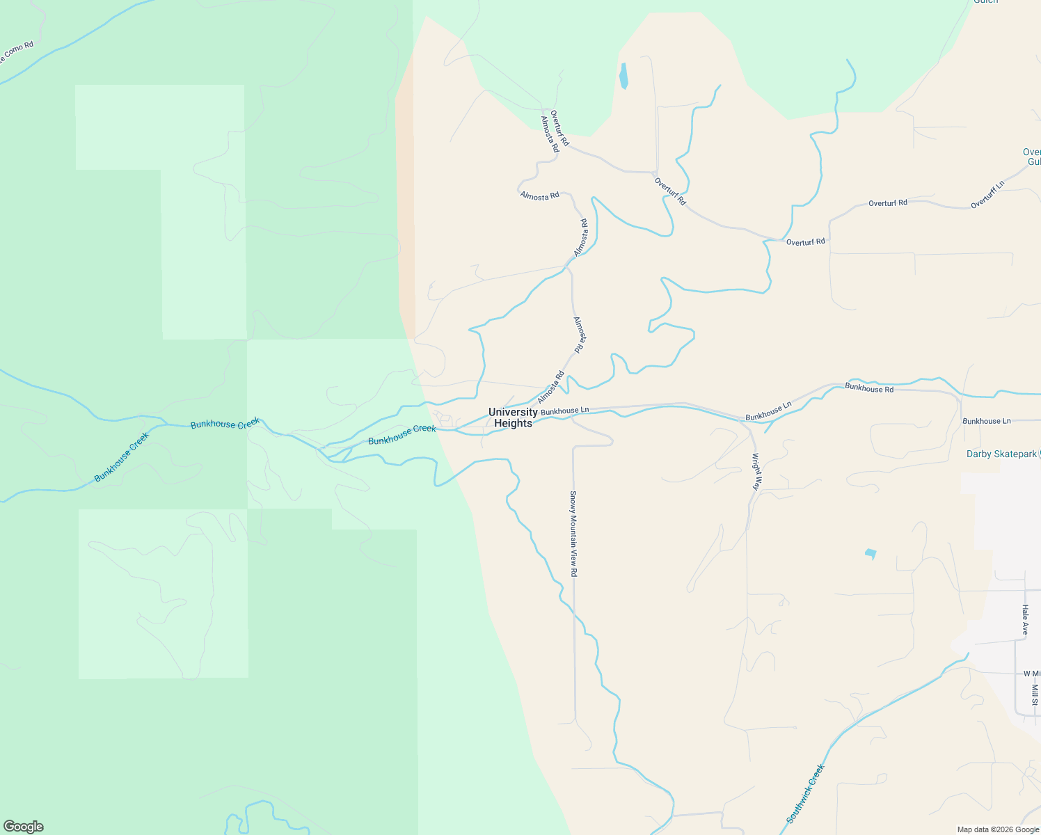 map of restaurants, bars, coffee shops, grocery stores, and more near 644 Bunkhouse Lane in Darby