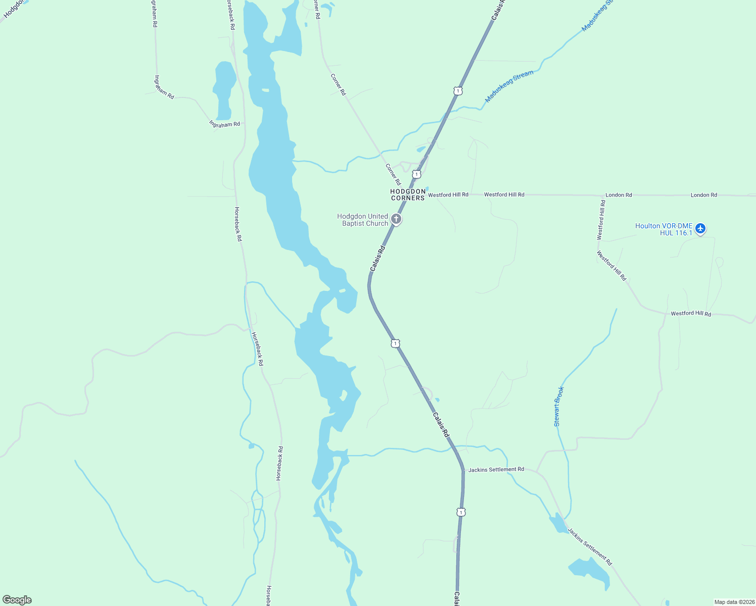 map of restaurants, bars, coffee shops, grocery stores, and more near 933 U.S. 1 in Hodgdon