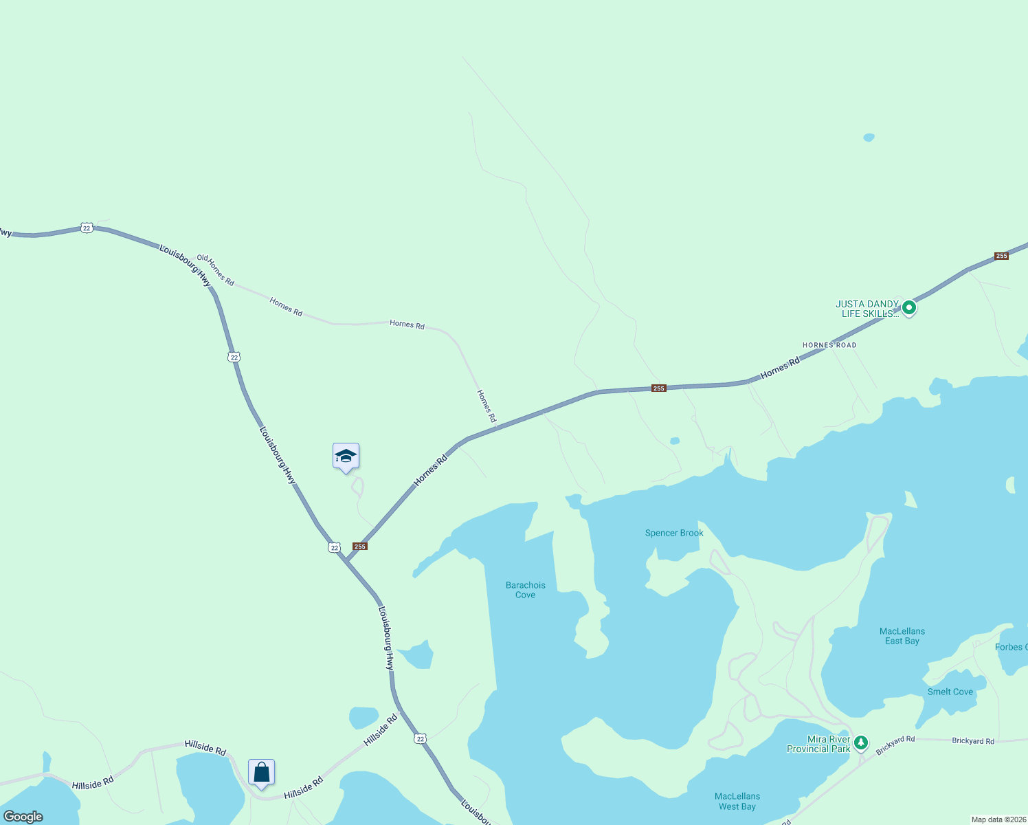 map of restaurants, bars, coffee shops, grocery stores, and more near 7304 Hornes Road in Albert Bridge
