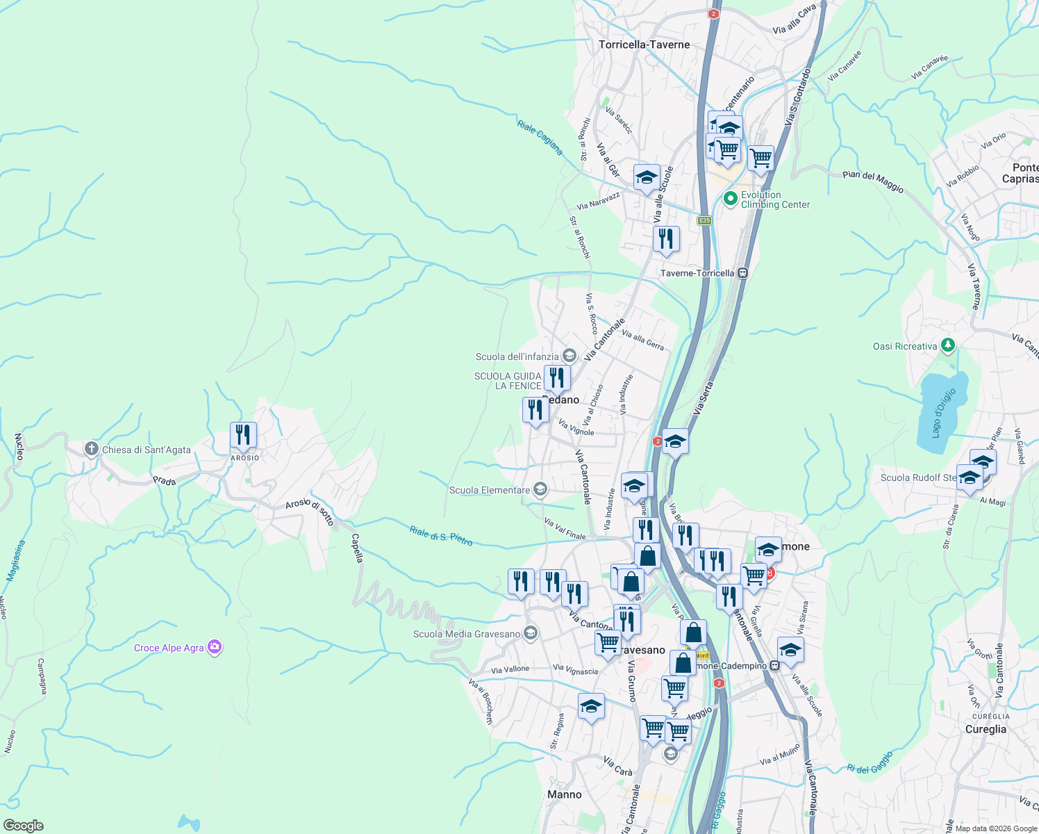 map of restaurants, bars, coffee shops, grocery stores, and more near in Bedano