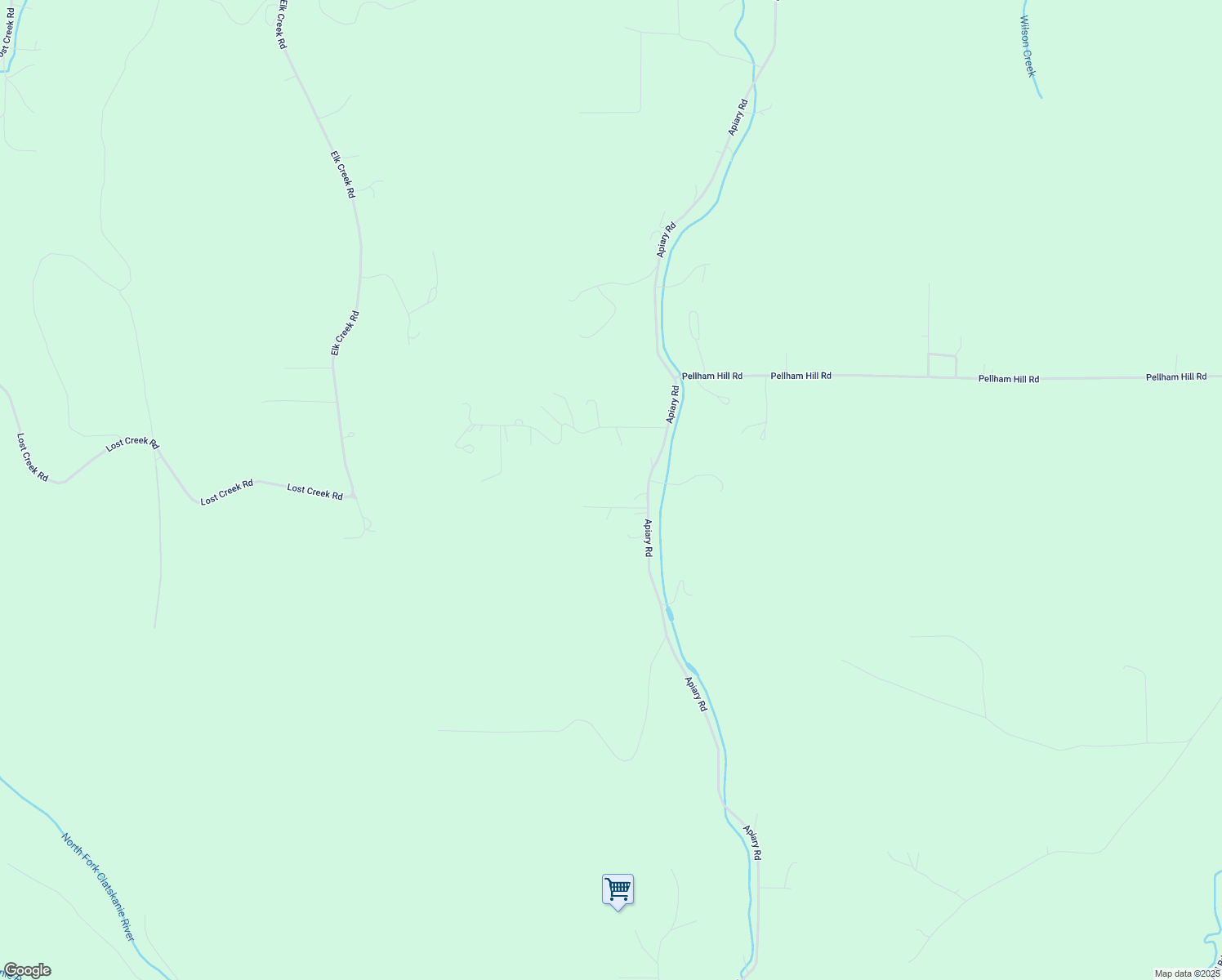 map of restaurants, bars, coffee shops, grocery stores, and more near 72691 Apiary Road in Rainier