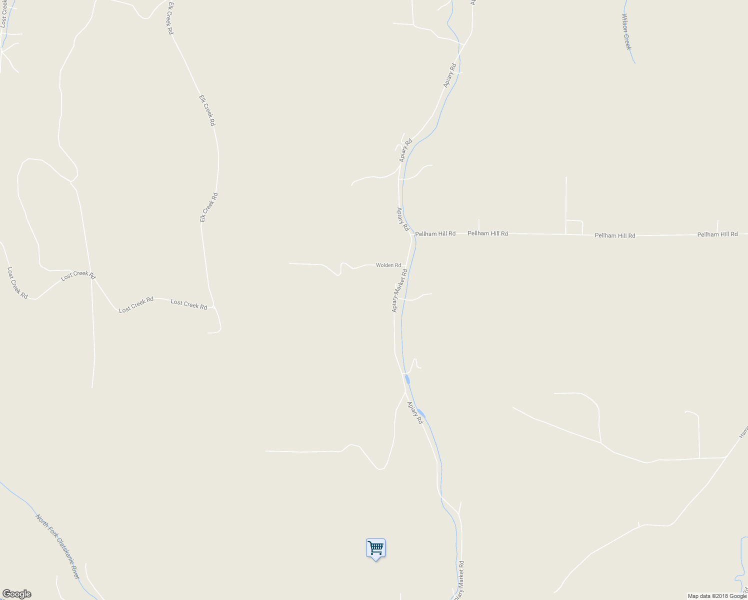 map of restaurants, bars, coffee shops, grocery stores, and more near 72691 Apiary Road in Rainier
