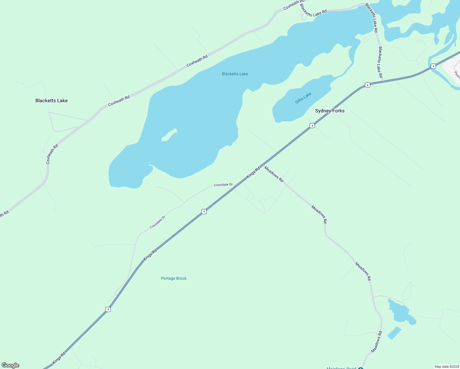 map of restaurants, bars, coffee shops, grocery stores, and more near 0 Crestdale Drive in Sydney Forks