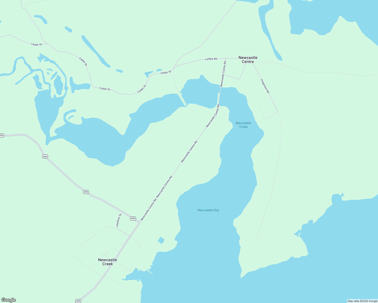 map of restaurants, bars, coffee shops, grocery stores, and more near Newcastle Centre Highway in Queens County