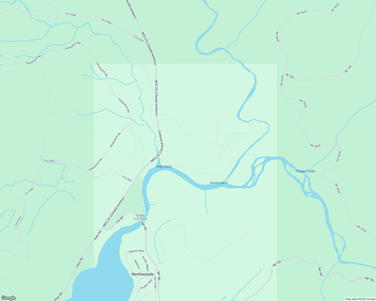 map of restaurants, bars, coffee shops, grocery stores, and more near in Northwoods