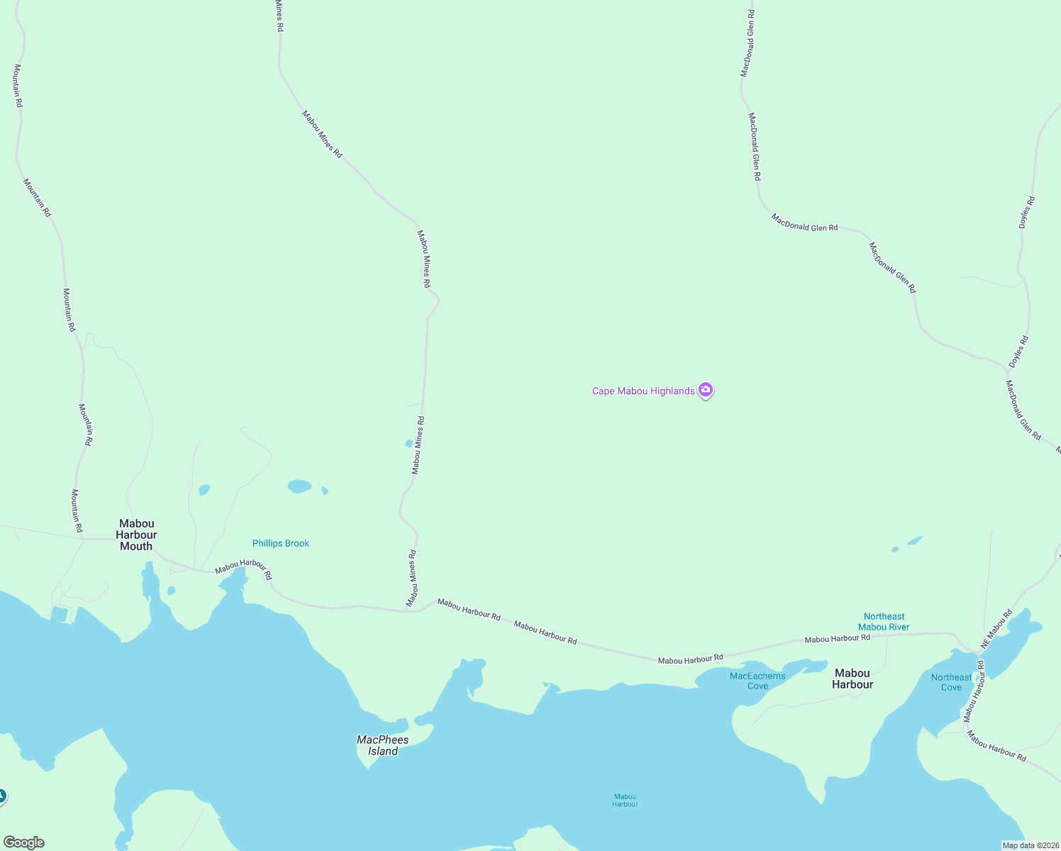 map of restaurants, bars, coffee shops, grocery stores, and more near 870 Mabou Harbour Road in Mabou