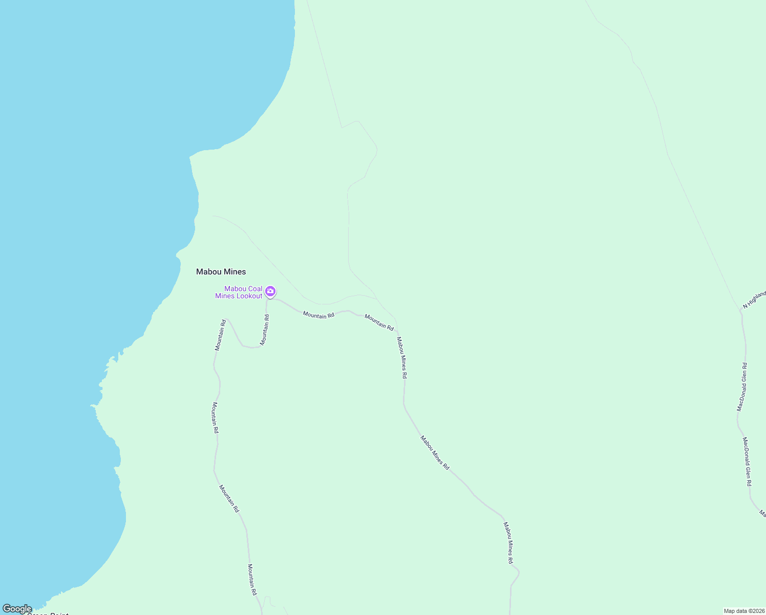 map of restaurants, bars, coffee shops, grocery stores, and more near Mabou Mines Road in Inverness County