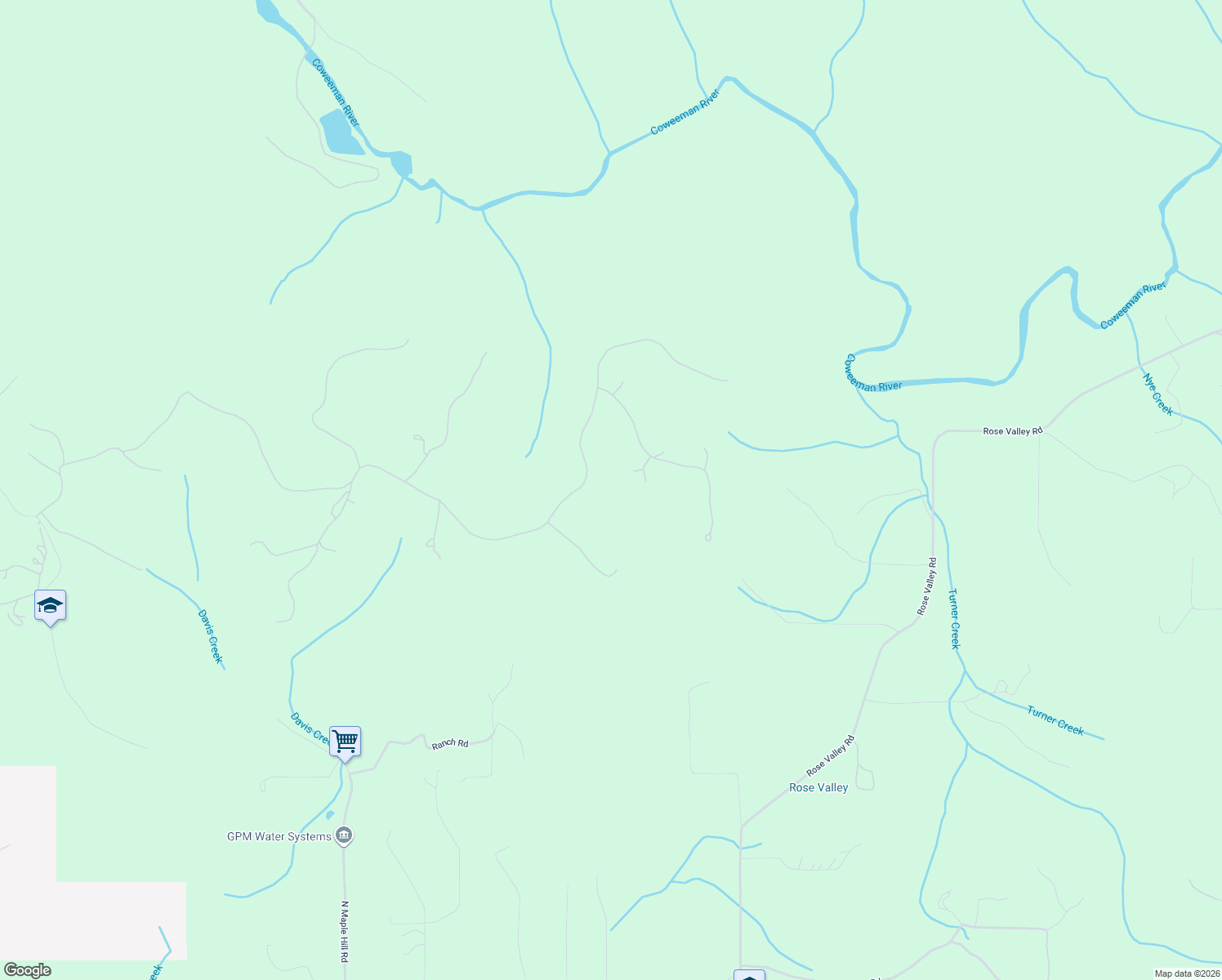 map of restaurants, bars, coffee shops, grocery stores, and more near 672 Walker Road in Kelso