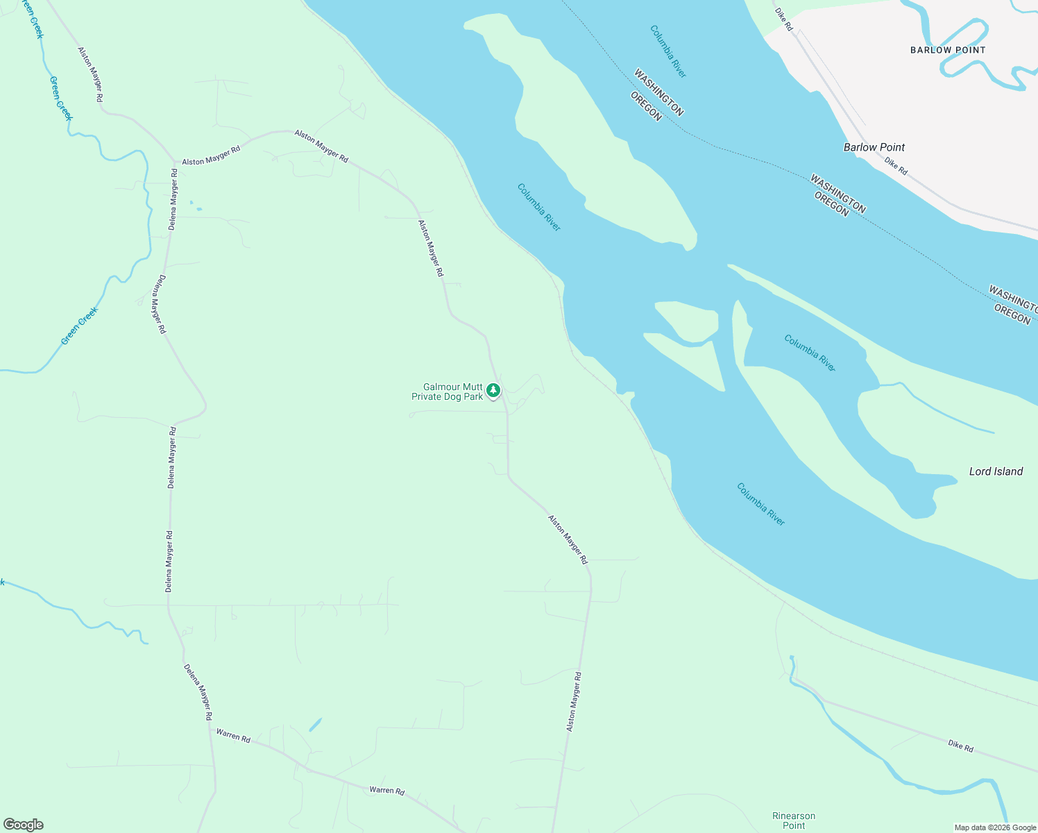 map of restaurants, bars, coffee shops, grocery stores, and more near 78426 Alston Mayger Road in Rainier