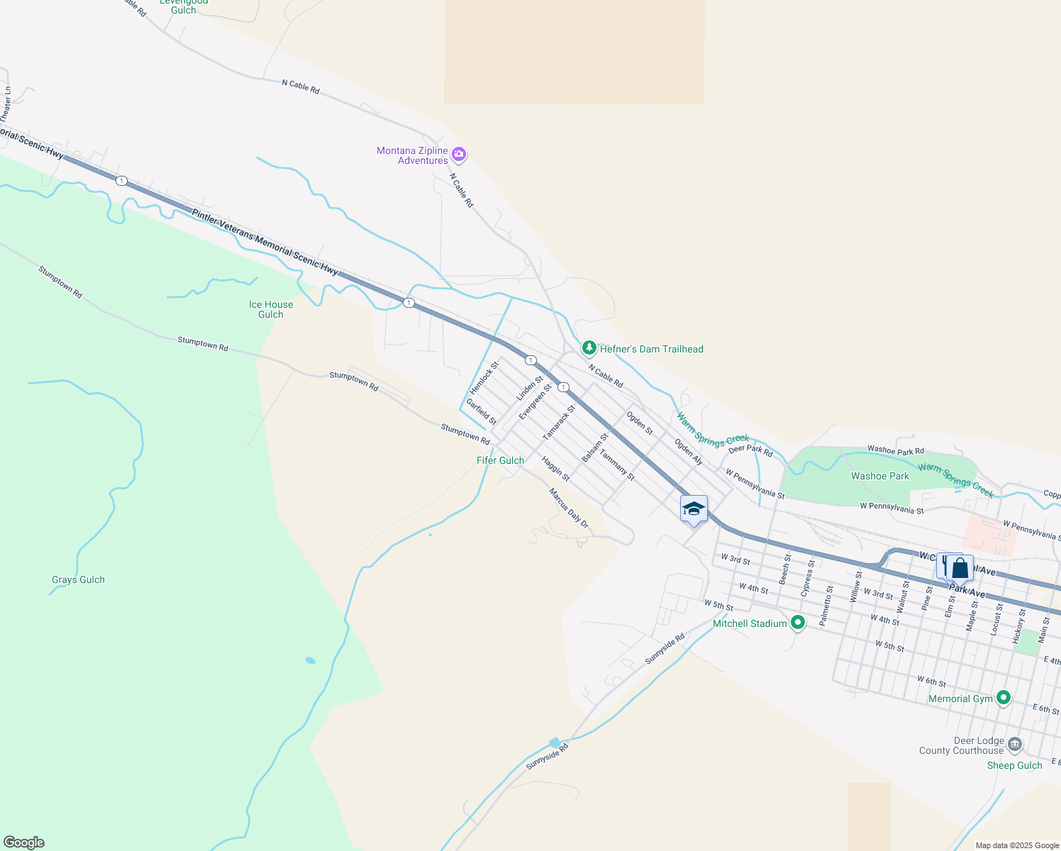 map of restaurants, bars, coffee shops, grocery stores, and more near 2009 Hamburg Street in Anaconda