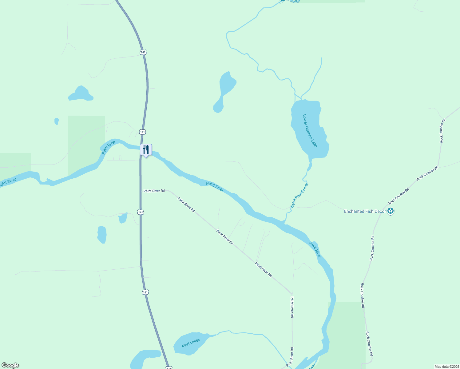 map of restaurants, bars, coffee shops, grocery stores, and more near in Crystal Falls