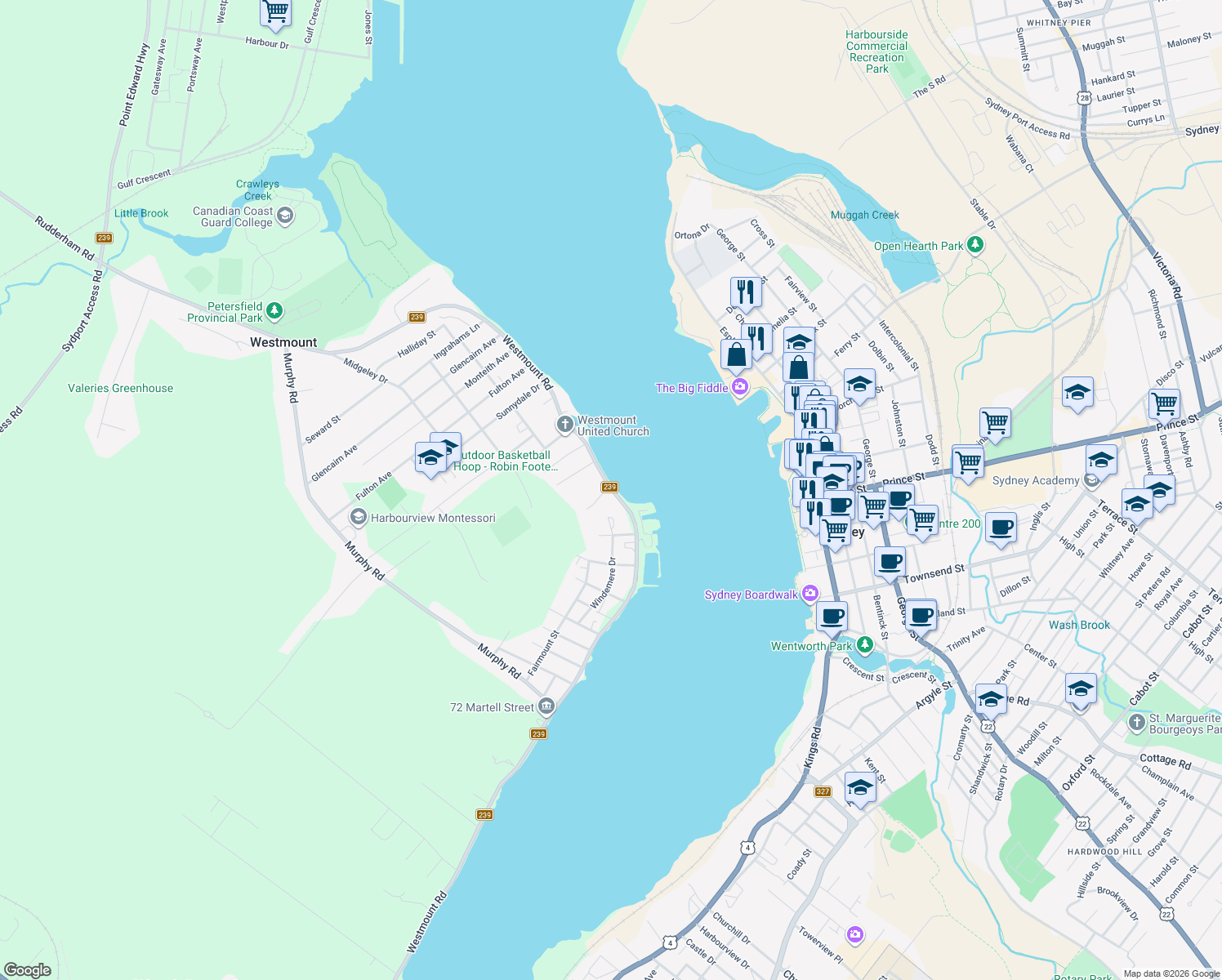map of restaurants, bars, coffee shops, grocery stores, and more near 655 Westmount Road in Sydney