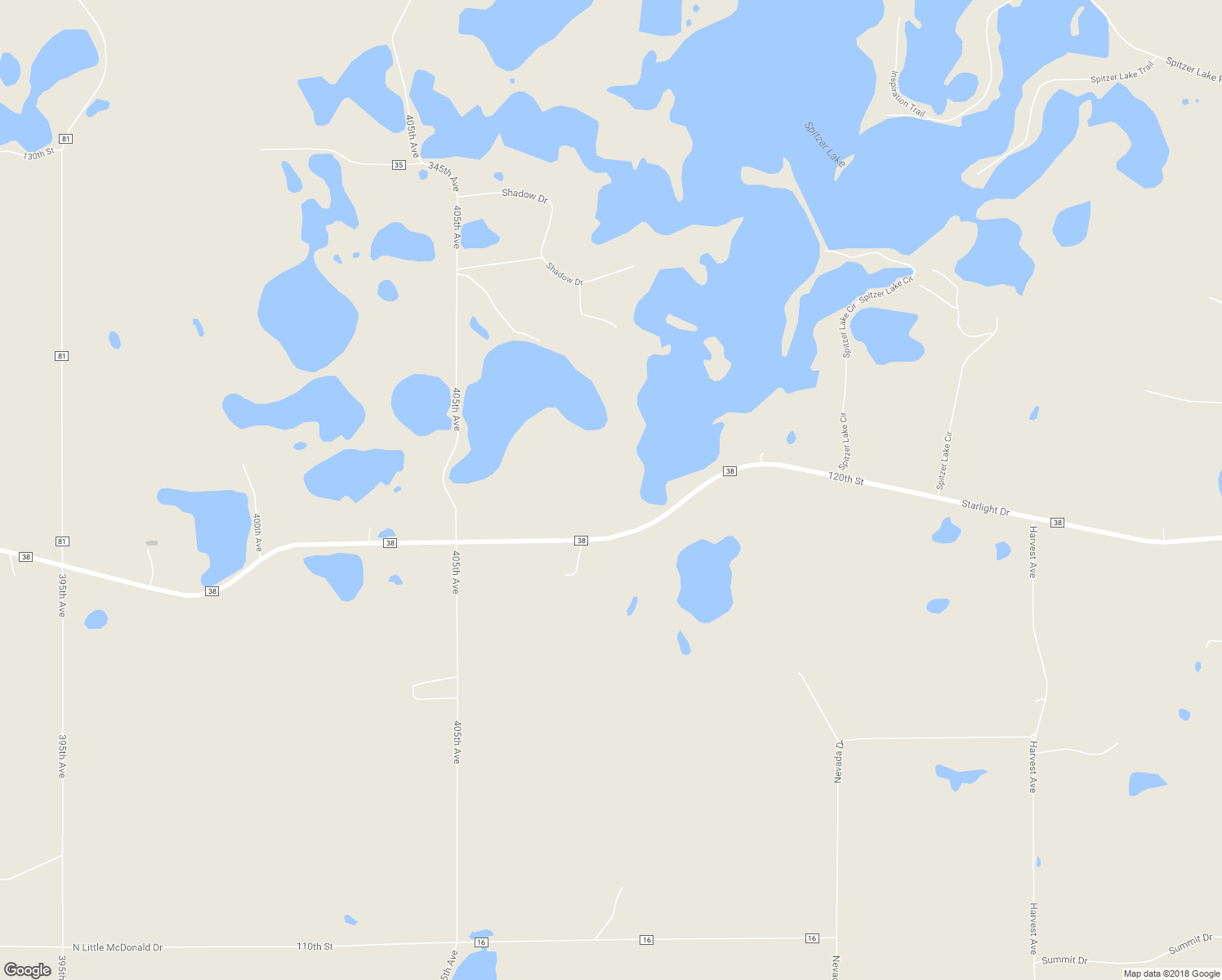 map of restaurants, bars, coffee shops, grocery stores, and more near 40837 County Road 38 in Clitherall