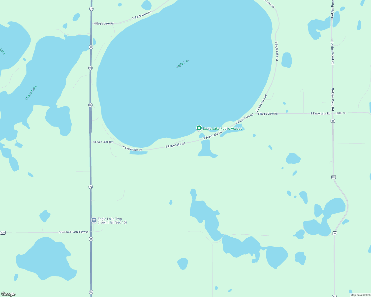 map of restaurants, bars, coffee shops, grocery stores, and more near 38274 South Eagle Lake Road in Battle Lake