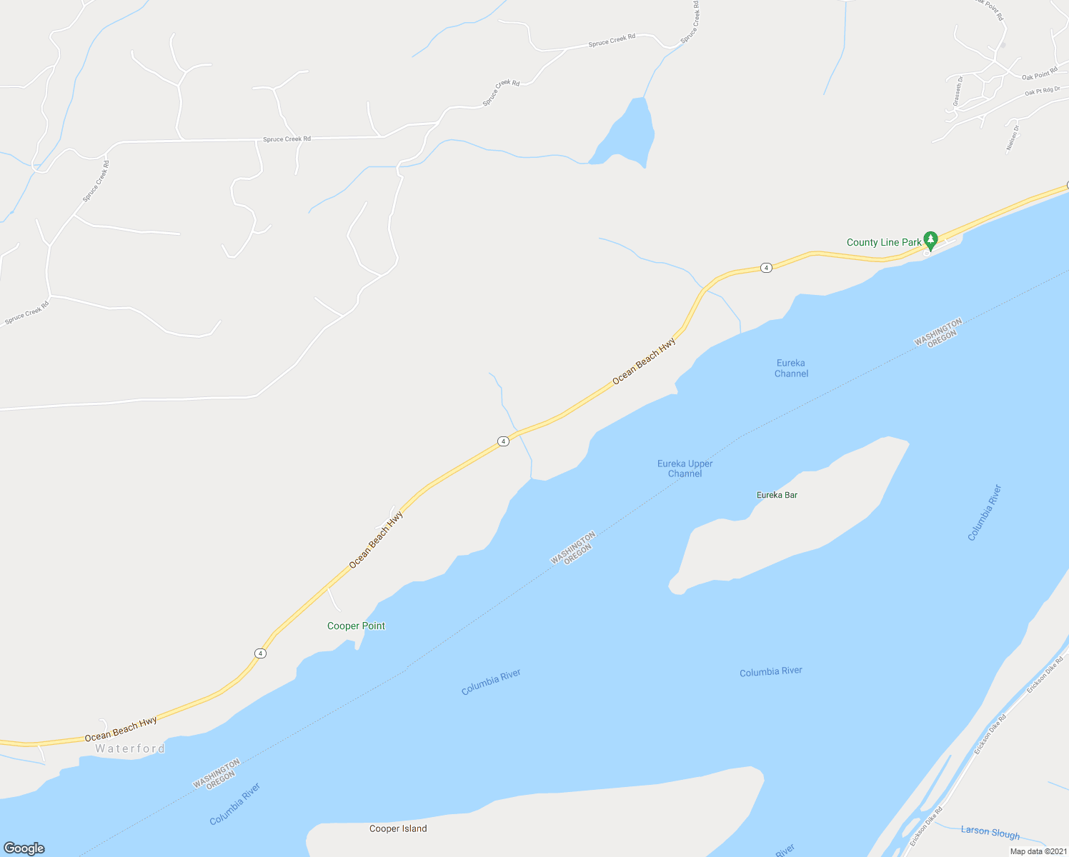 map of restaurants, bars, coffee shops, grocery stores, and more near 1894 Ocean Beach Highway in Cathlamet